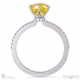 yellow natural diamond low hidden halo emerald cut cross claws engagement ring white gold with 9k white gold metal and emerald shape diamond