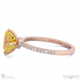 yellow natural diamond low hidden halo emerald cut cross claws engagement ring rose gold with 9k rose gold metal and emerald shape diamond