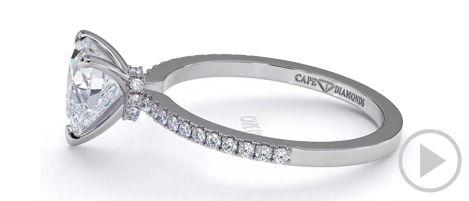 Cupid’s Heart Natural Diamond Engagement Ring White Gold With Natural Diamond Pavé Side Stones top video