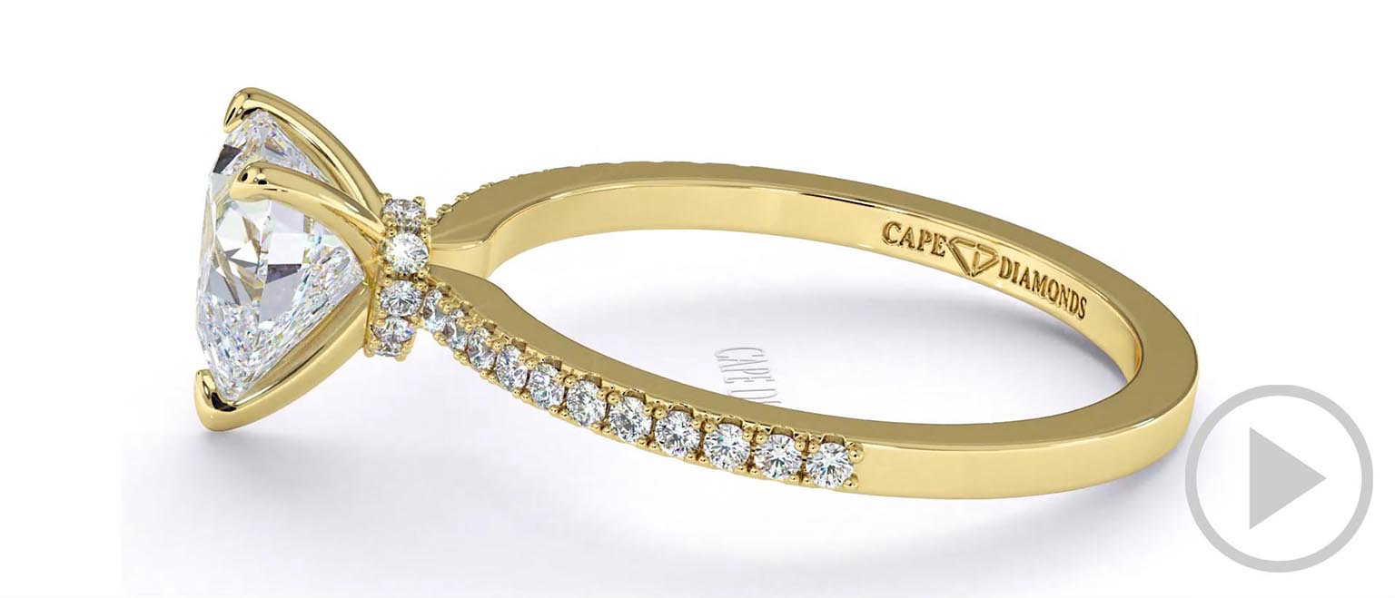 Cupid’s Heart Lab Grown Diamond Engagement Ring Yellow Gold With Diamond Side Stones top video