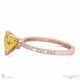 yellow lab grown diamond low hidden halo heart cut engagement ring rose gold with 9k rose gold metal and heart shape diamond