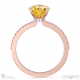 yellow lab grown diamond low hidden halo heart cut engagement ring rose gold with 9k rose gold metal and heart shape diamond