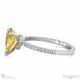 yellow lab grown diamond low hidden halo pear cut engagement ring white gold with 9k white gold metal and pear shape diamond