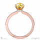 yellow lab grown diamond pear hidden halo with pave side diamonds engagement ring rose gold with 18k rose gold metal and pear shape diamond