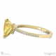 yellow natural diamond low hidden halo pear cut engagement ring yellow gold with 18k yellow gold metal and pear shape diamond