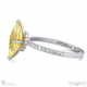 yellow lab grown diamond engagement ring with hidden halo and side stones white gold with 9k white gold metal and marquise shape diamond