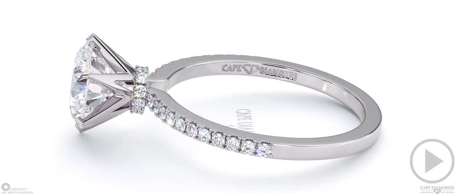 Lady Liberty Statue Natural Diamond Engagement Ring White Gold New York top video