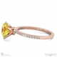 lady liberty yellow lab grown diamond round cut side stone engagement ring rose gold with 9k rose gold metal and round shape diamond