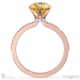 lady liberty yellow lab grown diamond round cut side stone engagement ring rose gold with 9k rose gold metal and round shape diamond