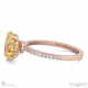 yellow lab grown diamond oval double hidden halo side stone engagement ring rose gold with 18k rose gold metal and oval shape diamond