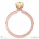 yellow lab grown diamond oval double hidden halo side stone engagement ring rose gold with 18k rose gold metal and oval shape diamond