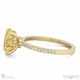 yellow lab grown diamond double hidden halo oval cut side stone engagement ring yellow gold with 9k yellow gold metal and oval shape diamond