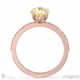yellow lab grown diamond oval cut hidden halo side stones engagement ring rose gold with 18k rose gold metal and oval shape diamond