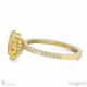 yellow lab grown diamond hidden halo side stone engagement ring yellow gold with 18k yellow gold metal and oval shape diamond