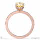 yellow natural diamond hidden halo oval cut claw set side stone engagement ring rose gold with 9k rose gold metal and oval shape diamond