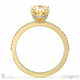 yellow lab grown diamond hidden halo oval cut claw set side stone engagement ring yellow gold with 18k yellow gold metal and oval shape diamond