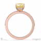 yellow lab grown diamond hidden halo emerald cut side stone engagement ring rose gold with 18k rose gold metal and emerald shape diamond