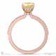 yellow lab grown diamond double hidden halo emerald cut side stone engagement ring rose gold with 18k rose gold metal and emerald shape diamond