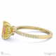 yellow lab grown diamond double hidden halo side stone engagement ring yellow gold with 18k yellow gold metal and emerald shape diamond