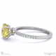 yellow lab grown diamond round double hidden halo side stone engagement ring white gold with 9k white gold metal and round shape diamond