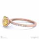 yellow natural diamond round cut hidden halo side stones engagement ring rose gold with 18k rose gold metal and round shape diamond