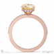 yellow natural diamond round cut hidden halo side stones engagement ring rose gold with 18k rose gold metal and round shape diamond