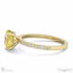 yellow natural diamond hidden halo round side stone engagement ring yellow gold with 9k yellow gold metal and round shape diamond