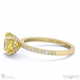 yellow natural diamond hidden halo round cut claw set side stone engagement ring yellow gold with 18k yellow gold metal and round shape diamond