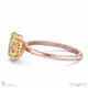 yellow lab grown diamond oval hidden halo solitare engagement ring rose gold with 18k rose gold metal and oval shape diamond