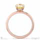 yellow lab grown diamond oval hidden halo solitare engagement ring rose gold with 18k rose gold metal and oval shape diamond