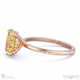 yellow lab grown diamond hidden halo oval claw set diamonds solitaire engagement ring rose gold with 9k rose gold metal and oval shape diamond