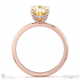 yellow lab grown diamond hidden halo oval claw set diamonds solitaire engagement ring rose gold with 9k rose gold metal and oval shape diamond