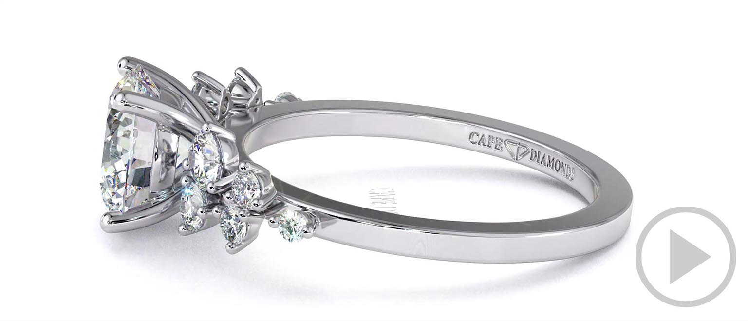 Fairy Natural Diamond Engagement Ring White Gold top video