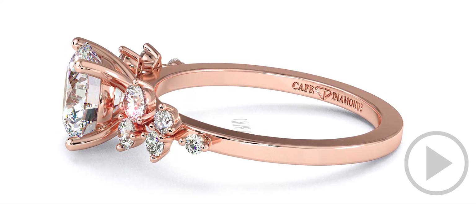Fairy Natural Diamond Engagement Ring Rose Gold top video