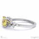 yellow lab grown diamond fairy side stone engagement ring white gold with 18k white gold metal and round shape diamond