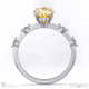 yellow natural diamond bubble drop side stone hidden halo oval cut engagement ring white gold with 9k white gold metal and oval shape diamond