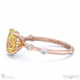 yellow lab grown diamond bubble drop side stone hidden halo oval cut engagement ring rose gold with 9k rose gold metal and oval shape diamond