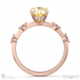 yellow lab grown diamond bubble drop side stone hidden halo oval cut engagement ring rose gold with 9k rose gold metal and oval shape diamond
