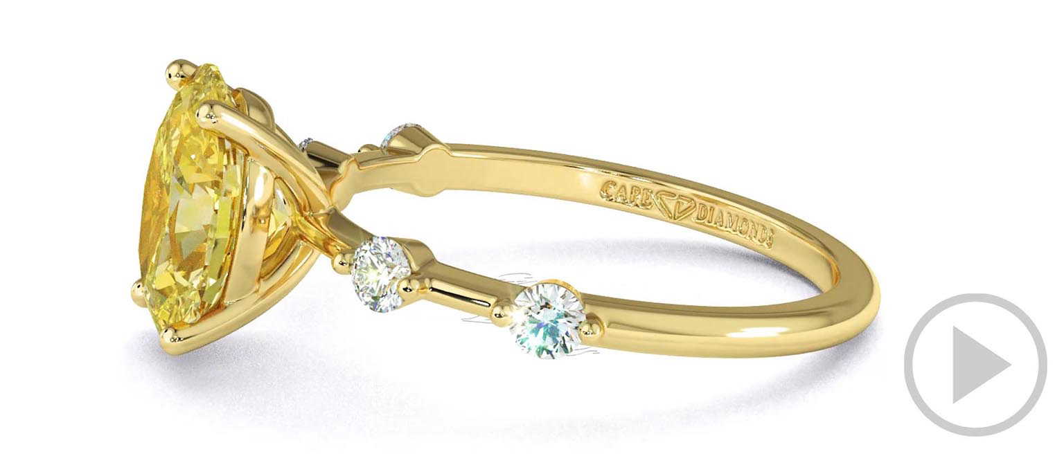 Yellow Lab Grown Diamond Bubble Drop Oval Cut Engagement Ring Yellow Gold top video