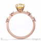 yellow natural diamond bubble drop oval cut engagement ring rose gold with 9k rose gold metal and oval shape diamond