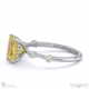yellow lab grown diamond bubble drop side stone hidden halo emerald cut engagement ring white gold with 18k white gold metal and emerald shape diamond