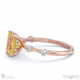 yellow lab grown diamond bubble drop hidden halo emerald cut engagement ring rose gold with 9k rose gold metal and emerald shape diamond