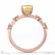yellow lab grown diamond bubble drop hidden halo emerald cut engagement ring rose gold with 9k rose gold metal and emerald shape diamond