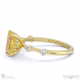 yellow lab grown diamond bubble drop side stone hidden halo emerald cut engagement ring yellow gold with 9k yellow gold metal and emerald shape diamond