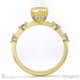 yellow lab grown diamond bubble drop side stone hidden halo emerald cut engagement ring yellow gold with 9k yellow gold metal and emerald shape diamond