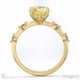 yellow lab grown diamond bubble drop side stone hidden halo round cut engagement ring yellow gold with 9k yellow gold metal and round shape diamond