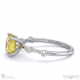 yellow natural diamond bubble drop side stone hidden halo round cut engagement ring white gold with 18k white gold metal and round shape diamond