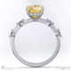 yellow natural diamond bubble drop side stone hidden halo round cut engagement ring white gold with 18k white gold metal and round shape diamond
