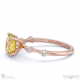 yellow lab grown diamond bubble drop hidden halo round cut engagement ring rose gold with 9k rose gold metal and round shape diamond