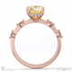 yellow lab grown diamond bubble drop hidden halo round cut engagement ring rose gold with 9k rose gold metal and round shape diamond